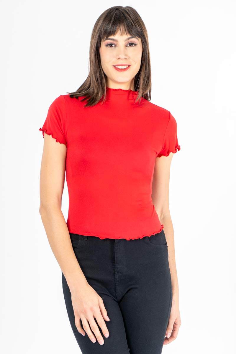 Playera lisa con festón - Santory Ropa  (7359402246211)