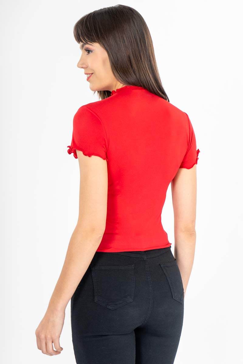 Playera lisa con festón - Santory Ropa  (7359402246211)