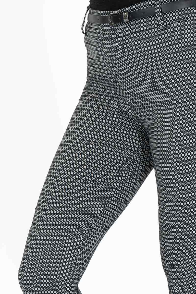 Pantalón skinny estampado con cinturón