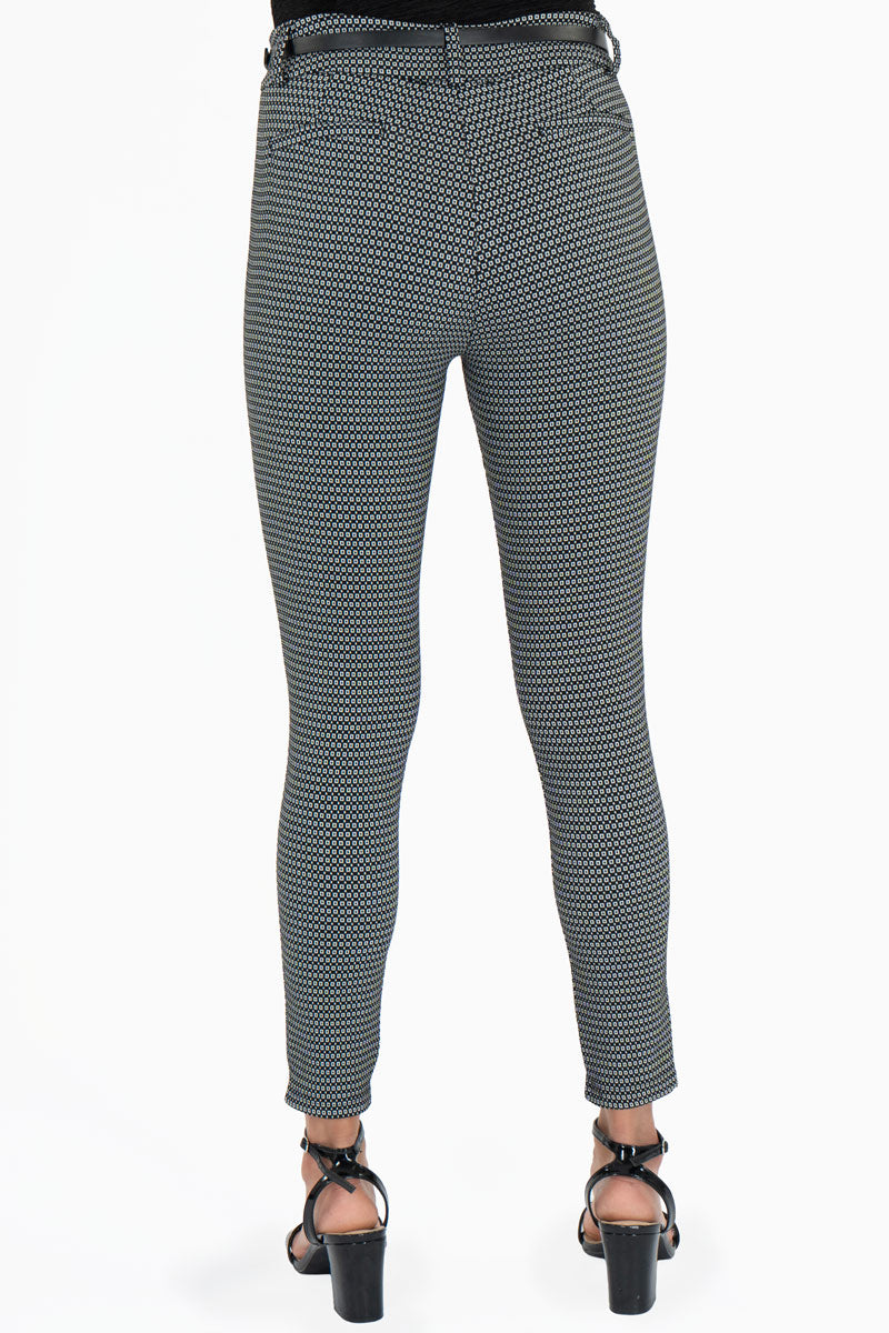 Pantalón skinny estampado con cinturón