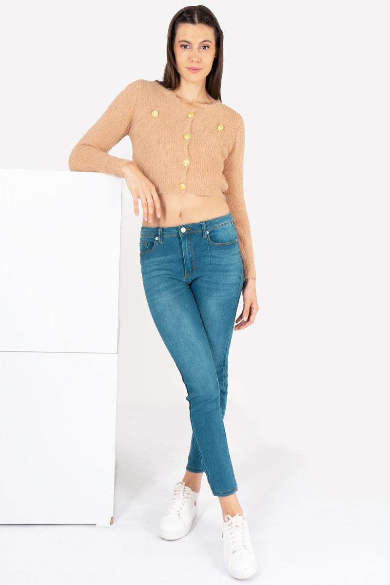 Jeans tiro medio con bolsas - Santory Ropa  (7467149459523)