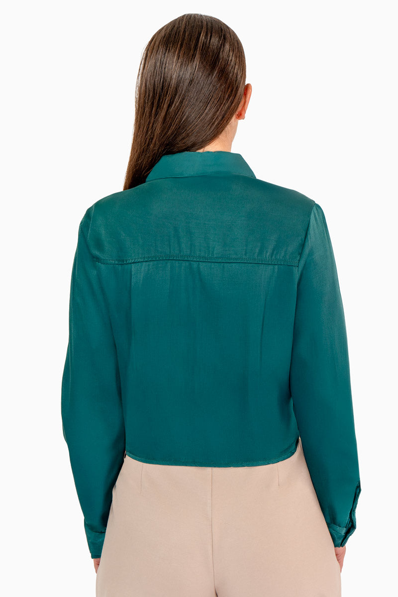 Camisa lisa manga larga