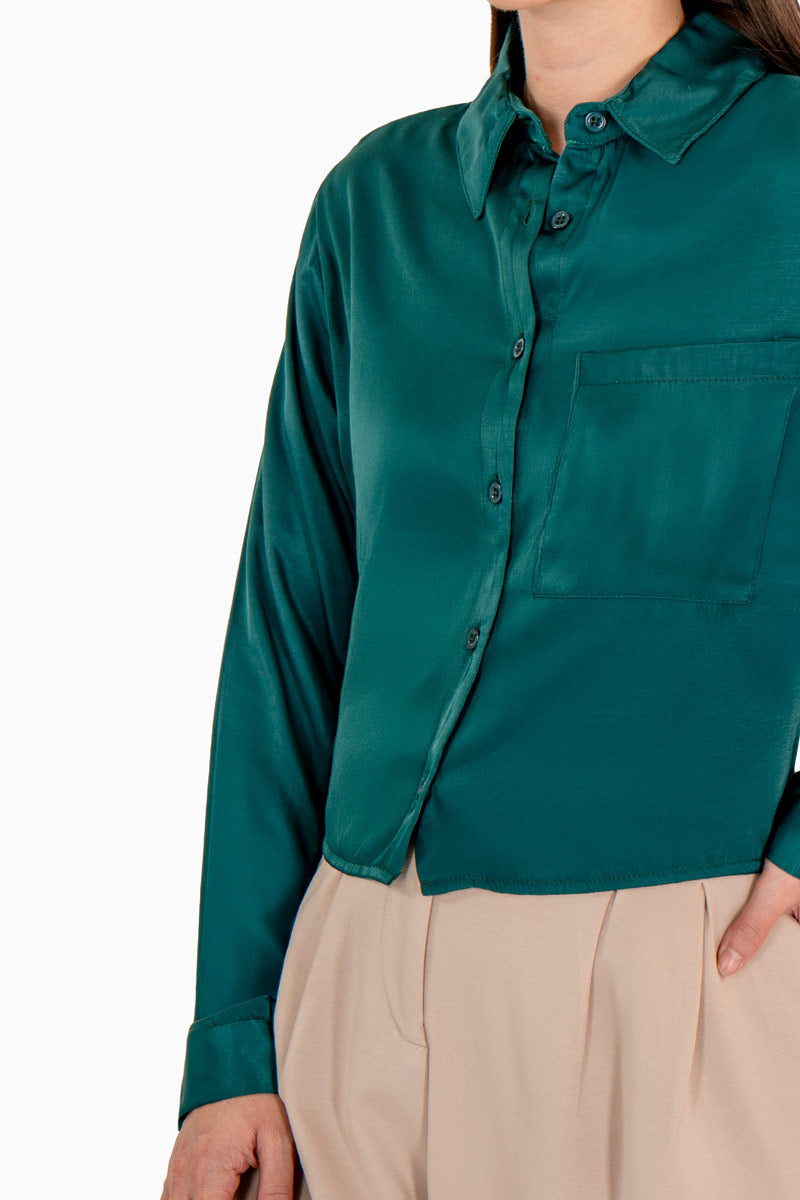 Camisa lisa manga larga