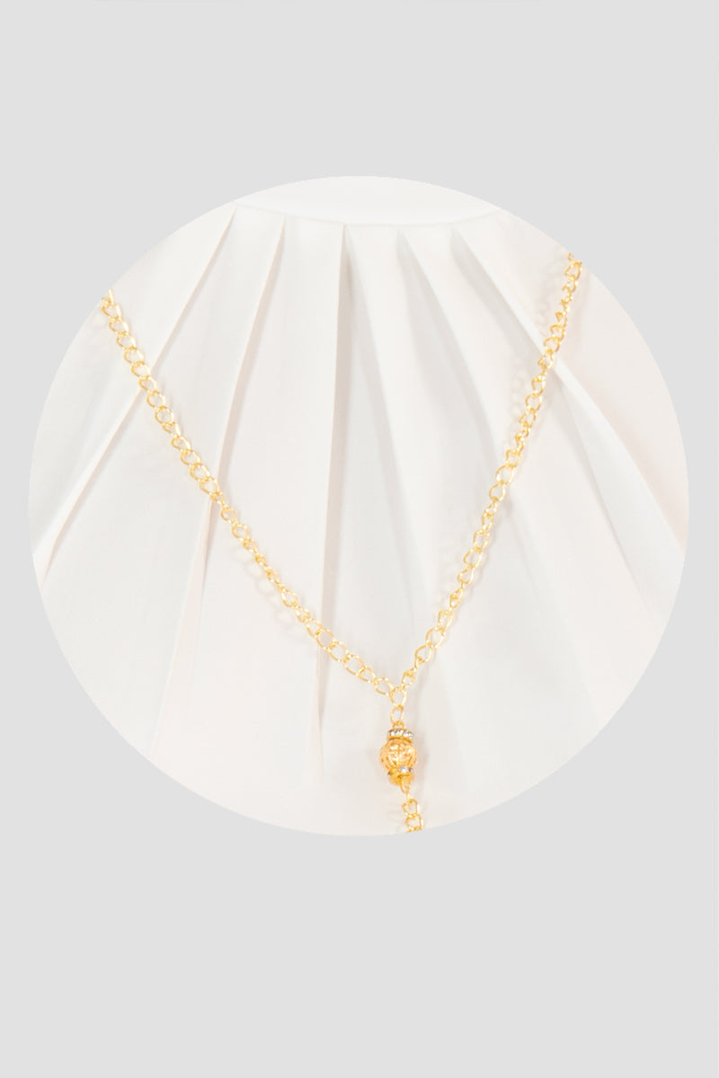 Blusa sin manga con plisado y collar