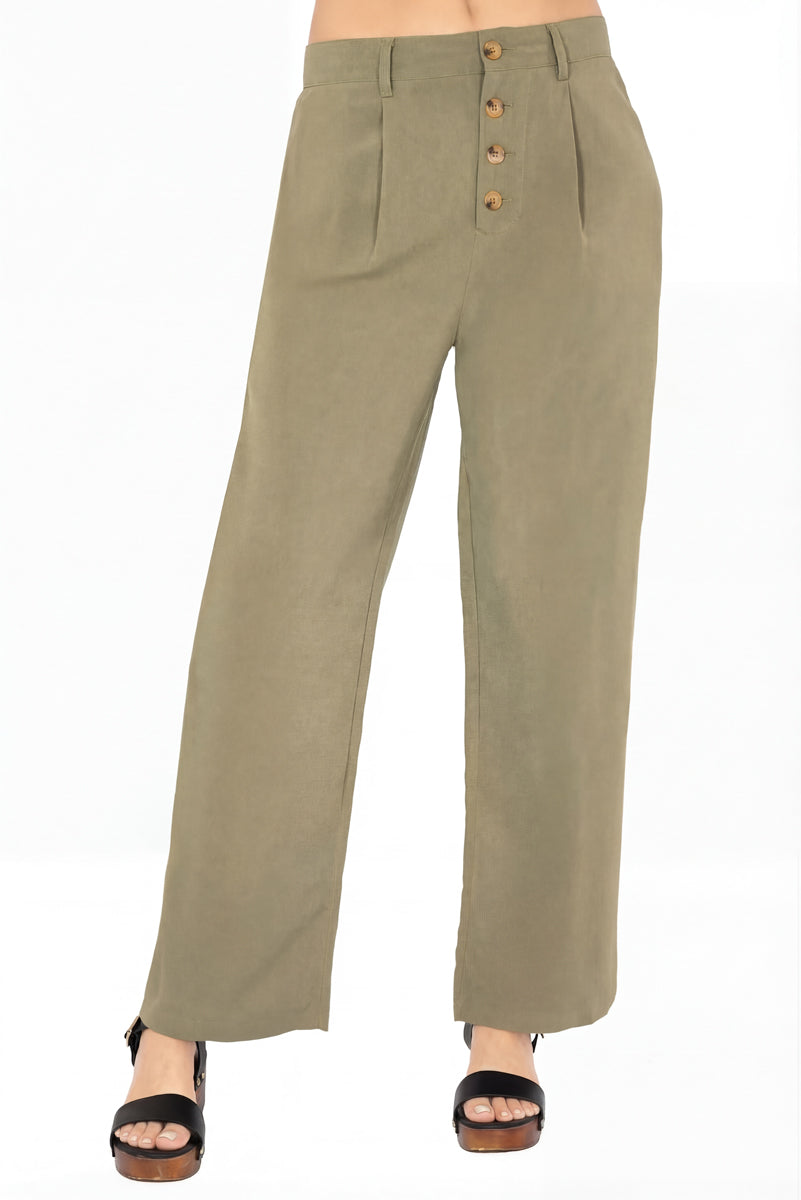 Pantalón ancho con botones y bolsas