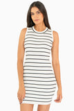 Vestido con estampado de rayas sin mangas