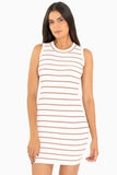 Vestido con estampado de rayas sin mangas
