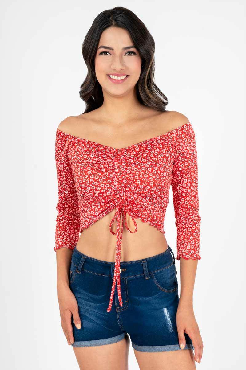 Blusa estampada con jareta - Santory Ropa  (7407643721795)