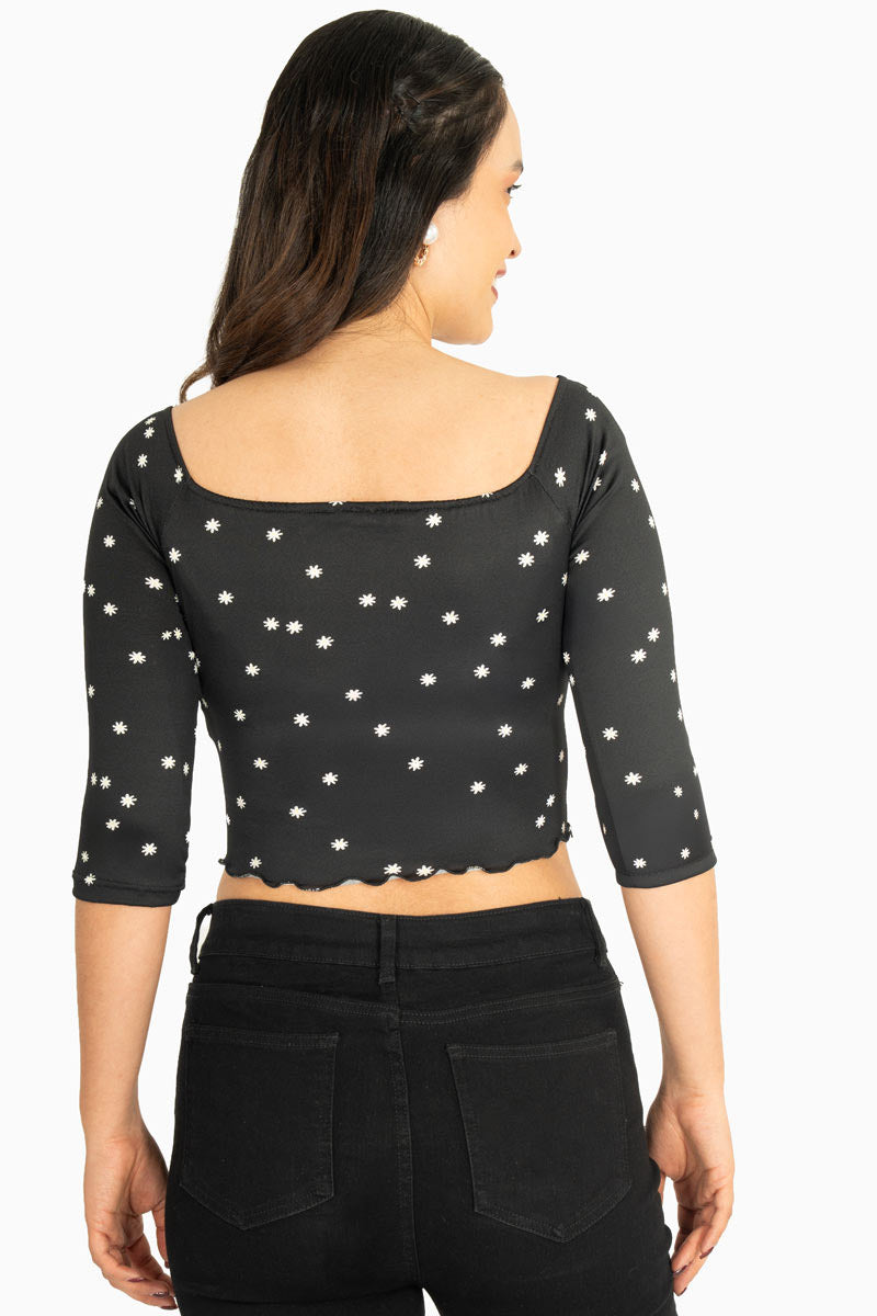 Blusa corta con jareta