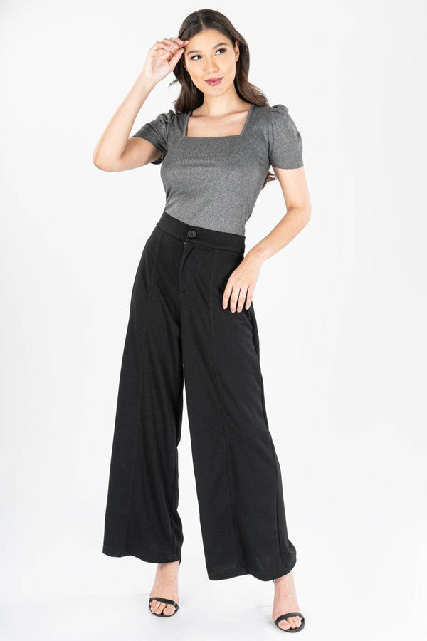 Pantalón liso pierna ancha - Santory Ropa  (7265566621763)