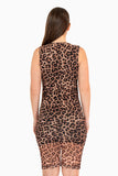 Vestido sin Manga Animal Print y Forro para Mujer
