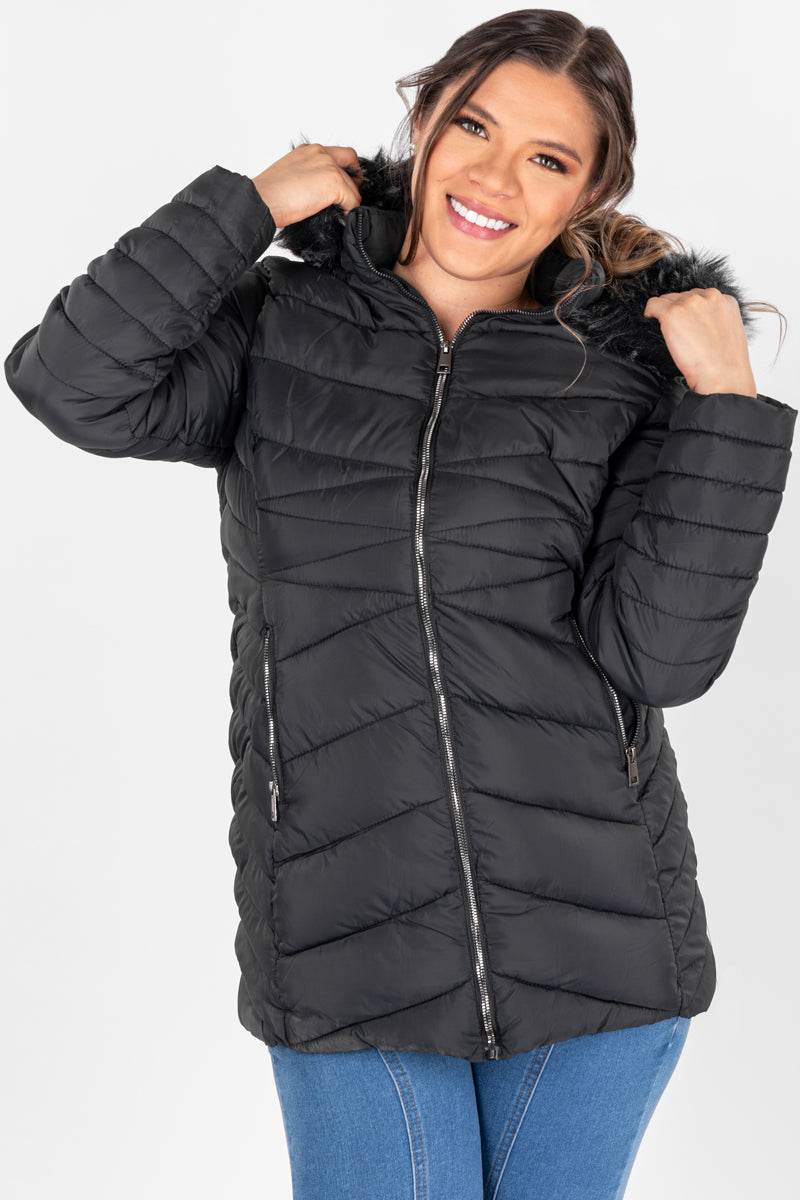 Chamarra larga con capucha desmontable - Santory Ropa  (6828657475651)