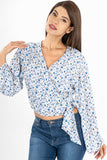 Blusa manga larga escote V