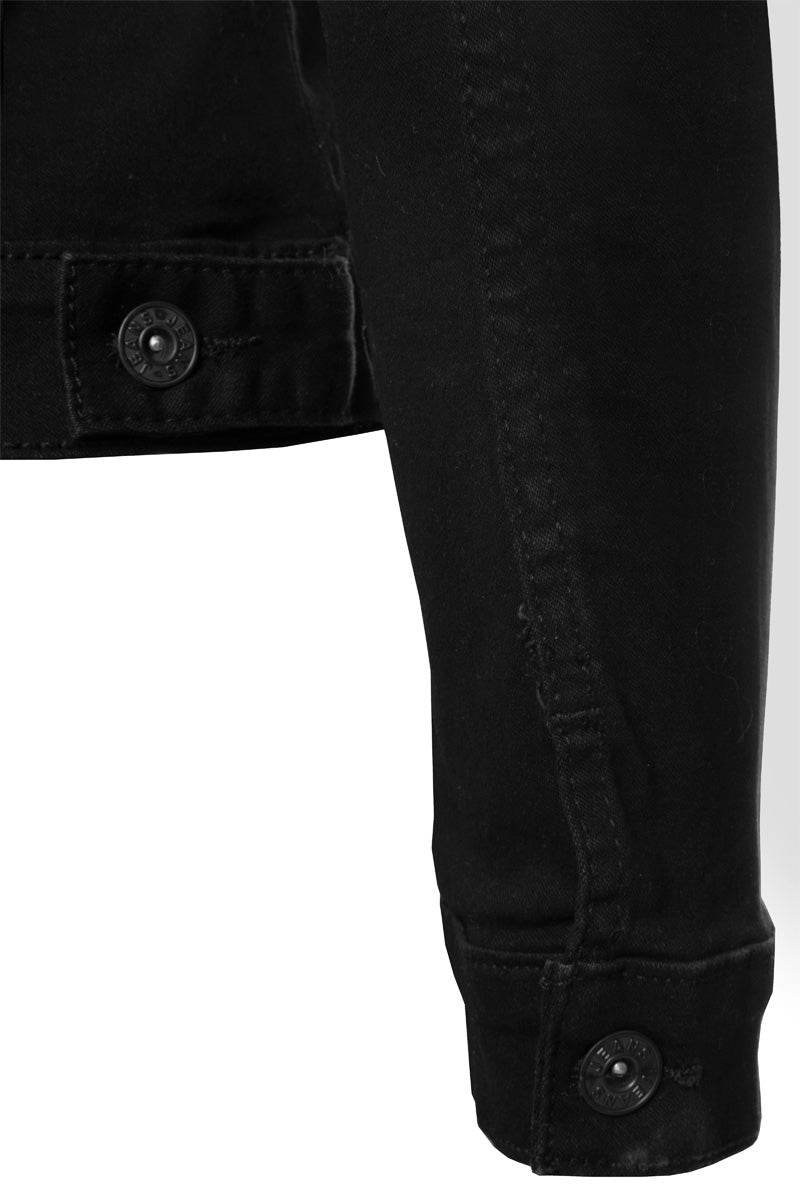 Chamarra negra de mezclilla con bolsas - Santory Ropa  (6622357749827)