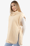 Poncho tejido cuello alto