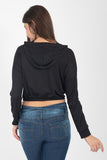 Sudadera crop con estampado y capucha (6618905870403)